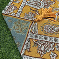 New Design Custom Jacquard Embroidered Woven Bohemian Pattern Big Tassels Cotton Polyester Blend Throw Blanket Fringe