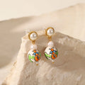 INS Hot Sale 18K PVD Gold Plated Freshwater Pearl Hoop Earrings Waterproof Stainless Steel No Fade Hypoallergenic Perfect Gift