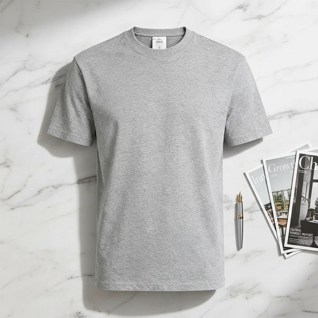 Shinesia Regular Fit Solid Knitted 180g Heavyweight Eco-Friendly Digital Printing Breathable Acid Wash Blank Chinese Style
