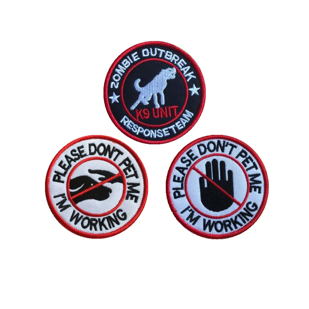 Don't Pet Me Custom Embroidery Note Slogan Sign Hook and Loop Patches