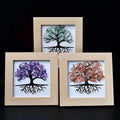 Natural Crystal Crushed Stone Ornaments Model Tree of Life Photo Frame for Home Living Room Office Desktop Decoration
