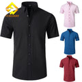Men's Customizable Casual Shirt Straight Point Collar Short Sleeve Breathable Smooth Material Not Wrinkled Fashionable Design