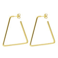 Stainless Steel Trapezoid Hoop Pin Dangle Earring Designer Diy Beads Hooped Earrings Accessories Outfit Party Jewelry Designer