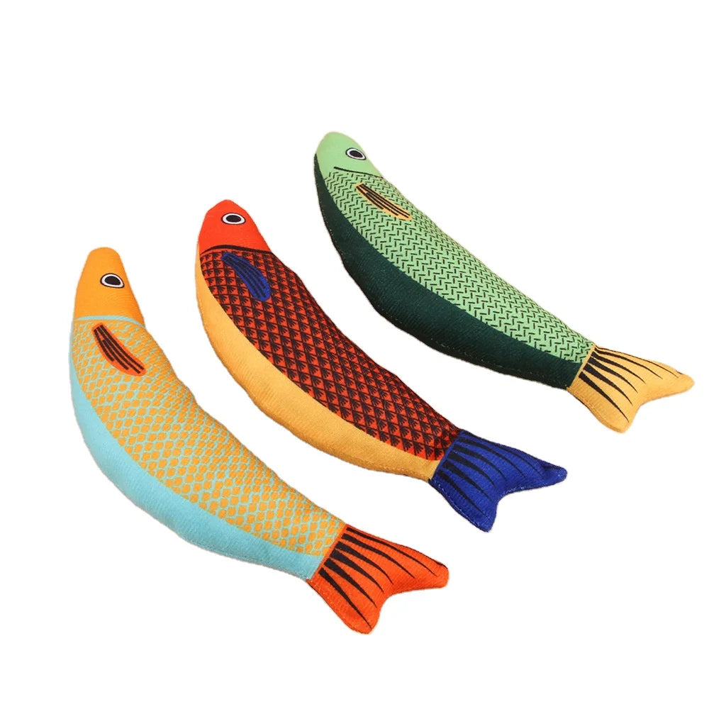 Custom 3 Pack Cheap Catnip Fish Cat Toys for Cats