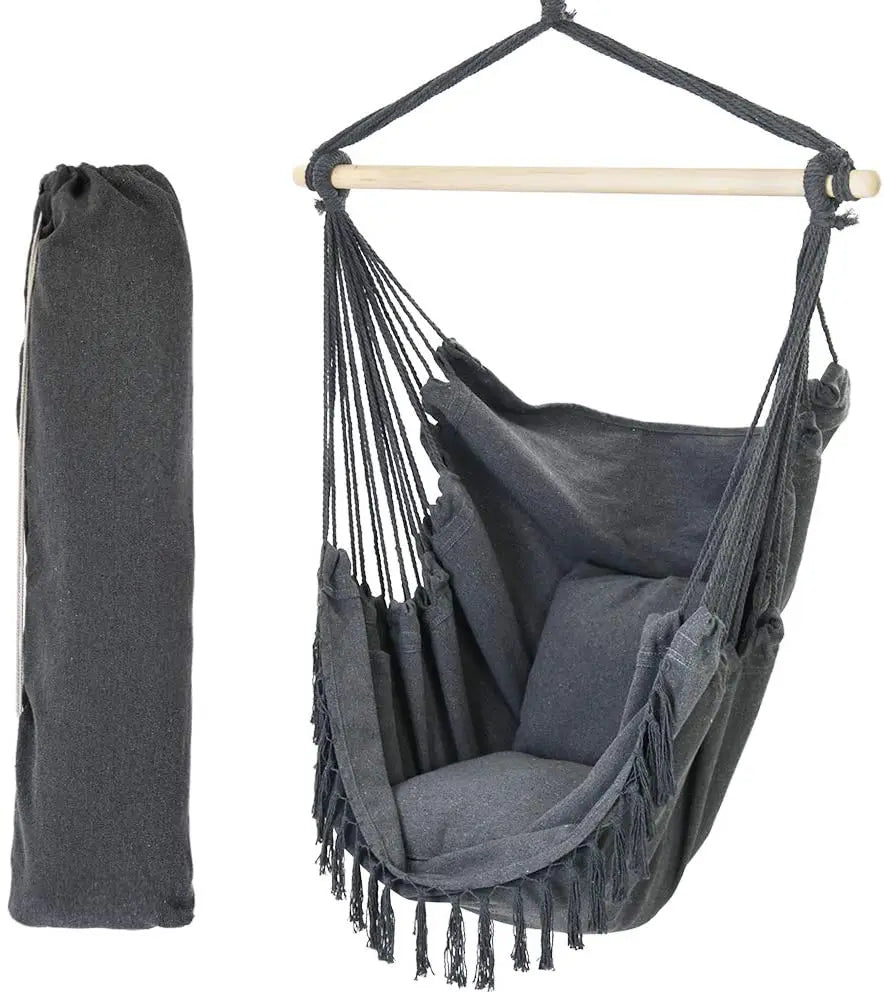 WOQI Hammock  Hanging Mat Chair With Stand  Swing Bed Tent With Net Rope Swing-max 330 Lbs-2 Outdoor
