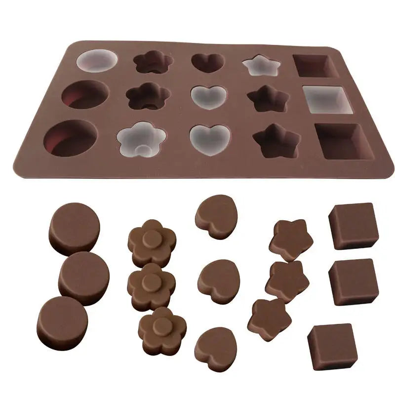 Functional DIY Kitchen Ice Cube Tray Different Shape Silicone Chocolate Mold