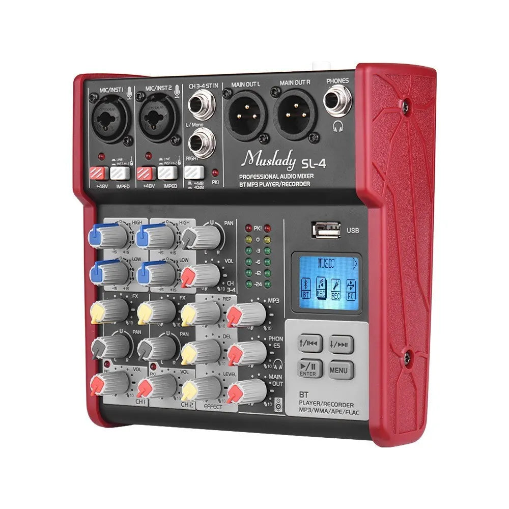 Muslady SL-4 Compact Size 4-Channel Mixing Console Mixer