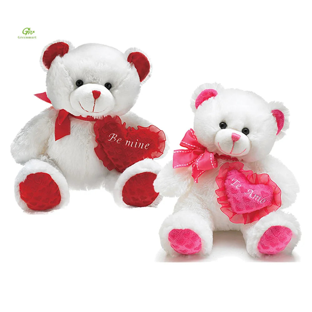 Greenmart Wholesale Love You Teddy Bear Soft Toys Valentine Peluches Custom Plush Toy Heart Pillow Teddy Bear