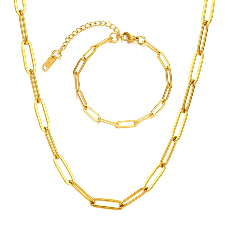 Wholesale Diy Non Tarnish Stainless Steel Chain Necklace Bracelet Fashion Silver Gold Cross Chain Necklace Gifts for Women