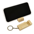 Promotional Gift Key Chain Wood Keychain Phone Holder Rectangle Wooden Key Ring Cell Phone Stand Base