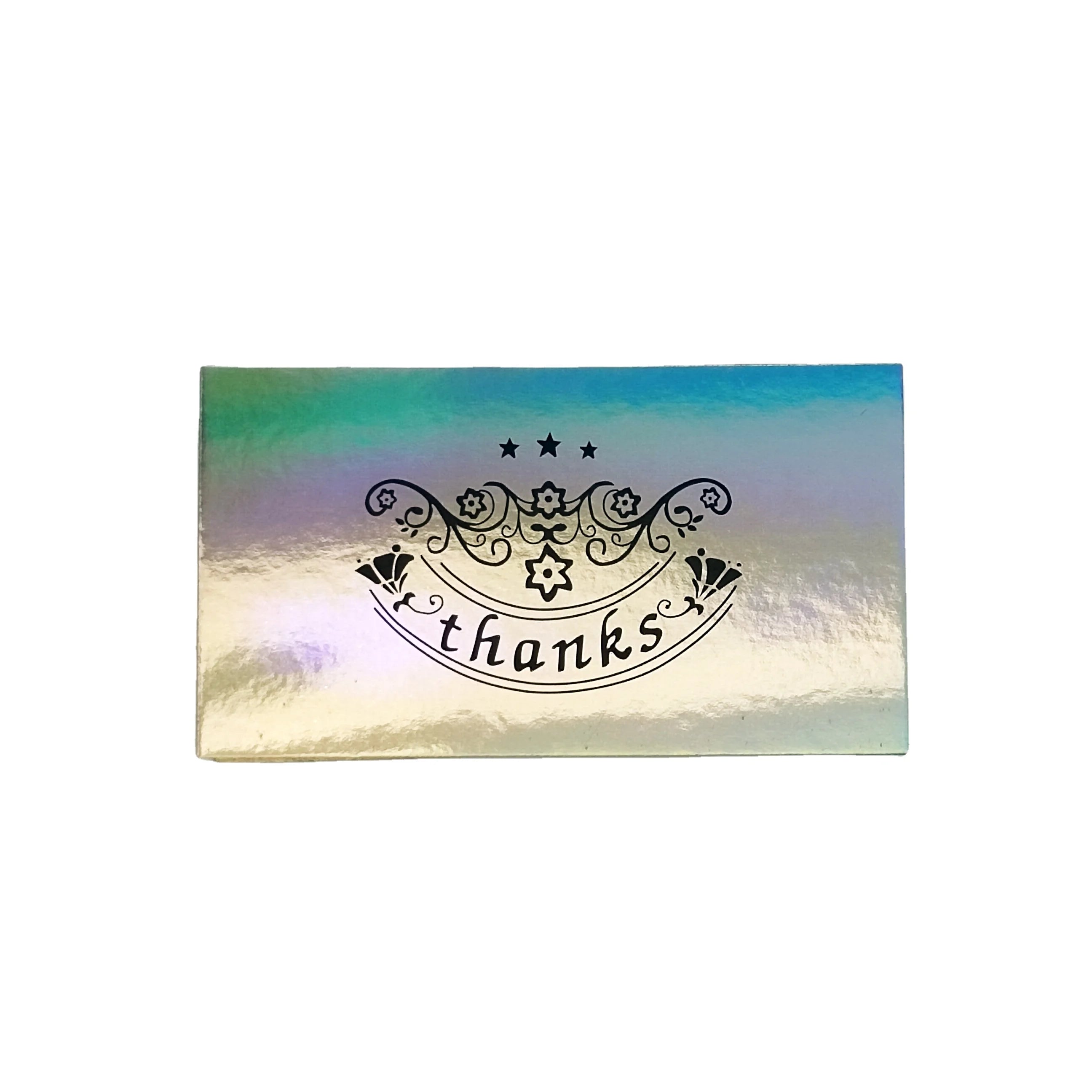 Factory Custom Hot-sale rainbow Laser Business Thank You Happy Holographic Wedding Invitations Card