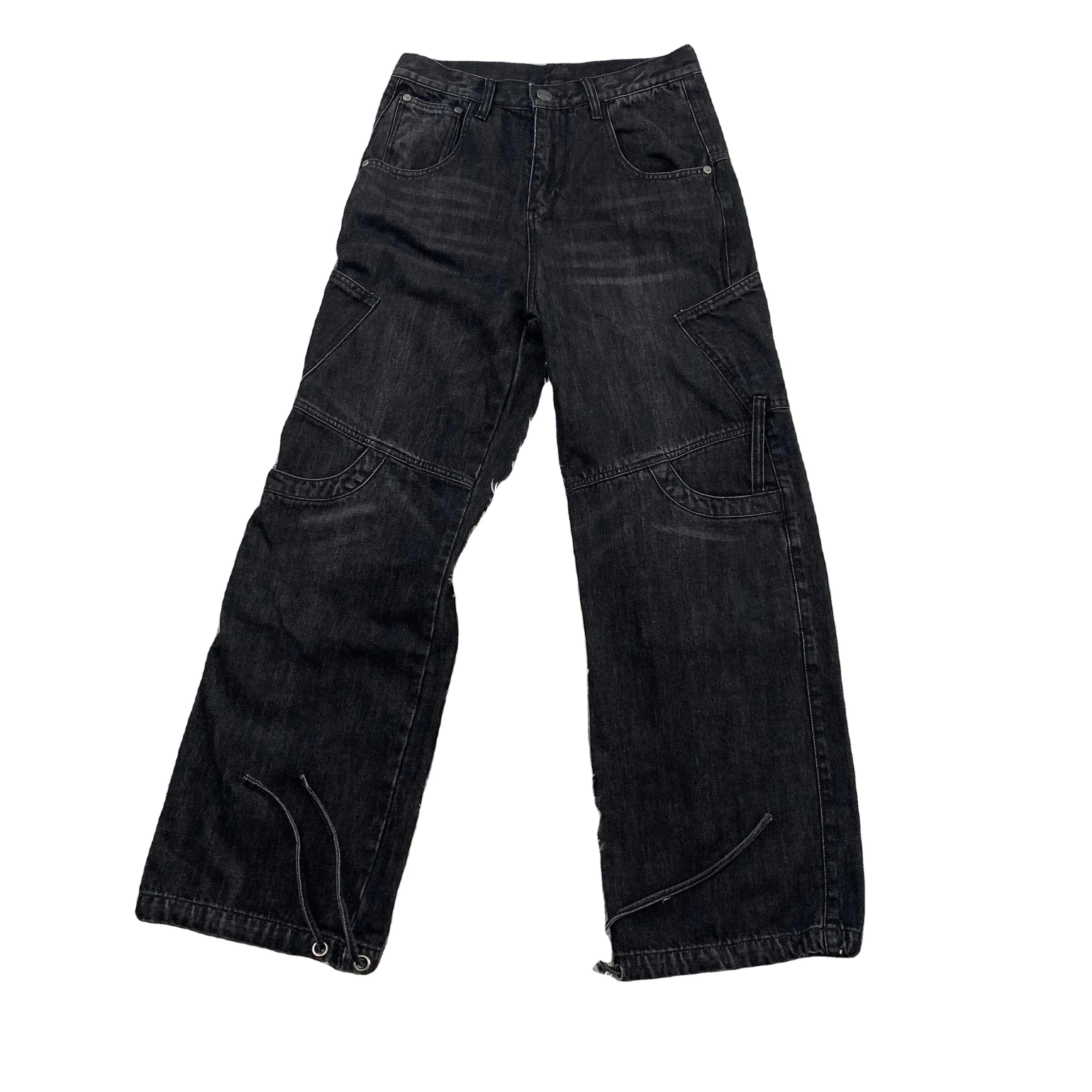 DENIMGUYS Spring Autumn Fashion Vintage Wash Denim Pants Mens Street Style Wide Leg Loose Jeans