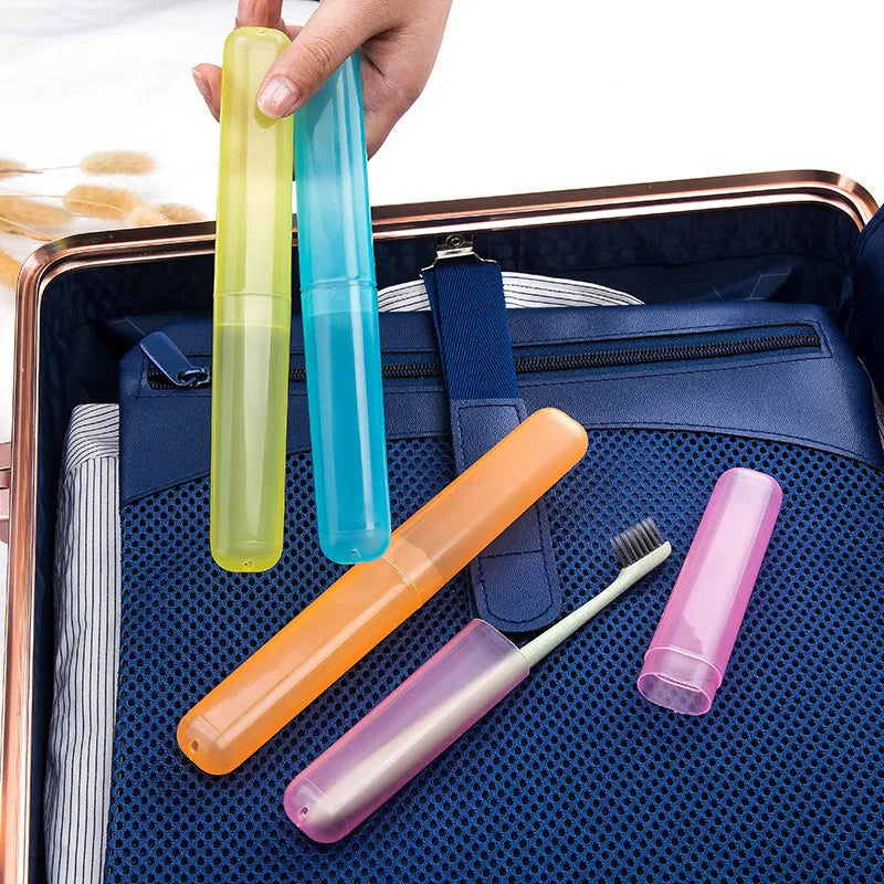 School Camping  Portable Travel Storage Toothbrush Case Cup Holder Toothbrush Storage Box Plastic Travel Toothbrush Case Holder