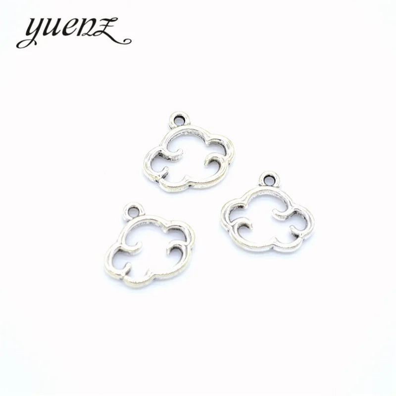 YuenZ Antique Silver Plated Clouds Charms Handmade Pendant DIY for Bracelet Necklace Jewelry Accessories 15*13mm L107