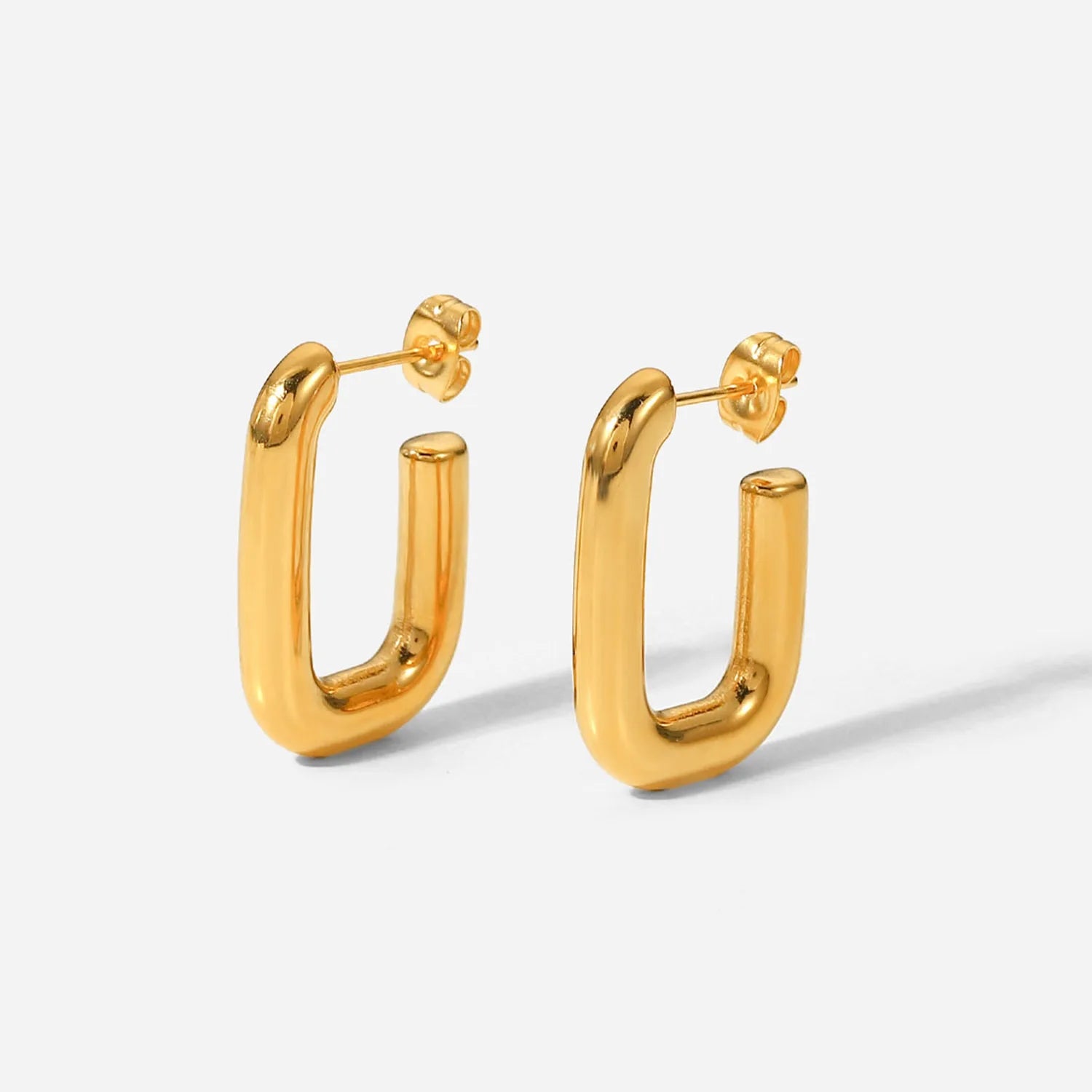 Wholesale Non Tarnish PVD 18K Gold Plated Jewelry Waterproof Stainless Steel Geometric Stud Earrings