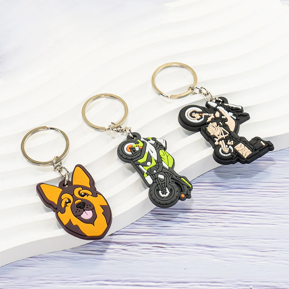 New Fashion 2D Soft Silicone Keychains Customized Cute Fun Cartoon Key Rings Corporate Promotional Gamepad Keychains
