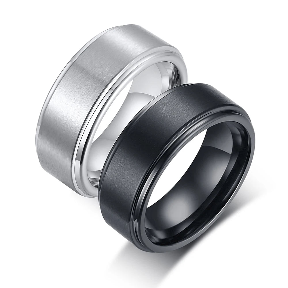 Anillos De Carburo De Tungsteno Matte Finish Silver Gold Black Tungsten Carbide Anillos