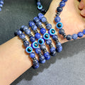 Wholesale Natural Gemstone Jewelry Bead Bracelet Sodalite Evil Eyes Bracelets for Sale