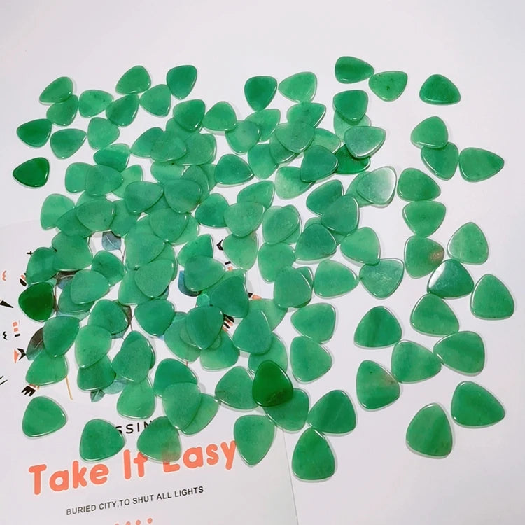 HZ Guitar Accessories custom printed Green Aventurine Guitar Pick stringed Instruments Crystal Crafts