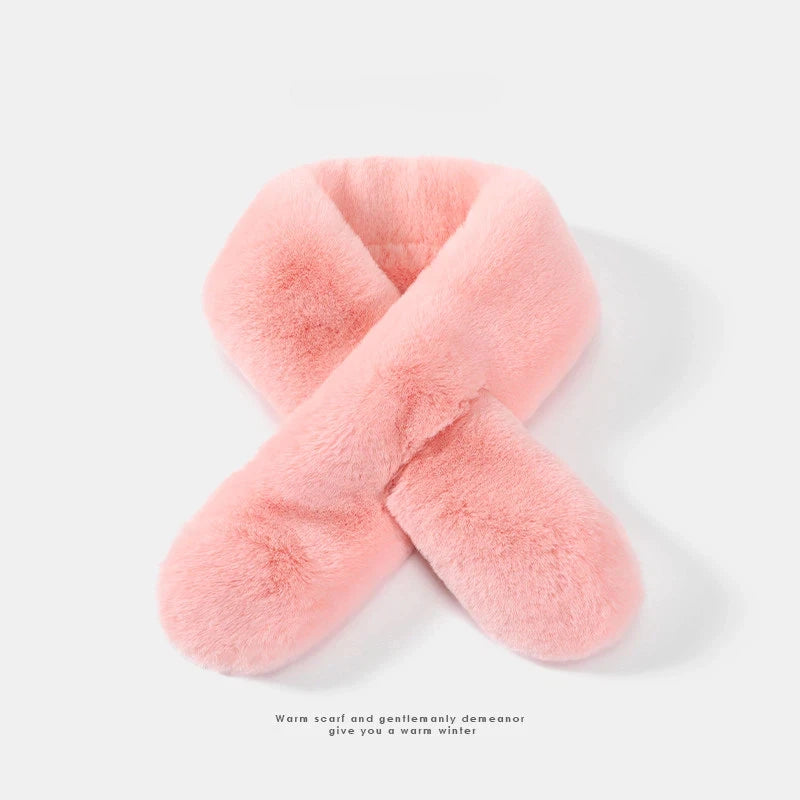Wholesale Neck Warmth Thicken Winter Faux Rabbit Fur Scarf for Women