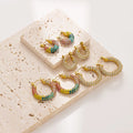 Beimai OEM Stainless Steel Vintage Zircon Gold Earrings