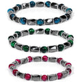 New Arrival Energy Magnet Hematite Twist Beads Stretch Splice Natural Multicolor Tiger Eye Stone Bracelet for Men