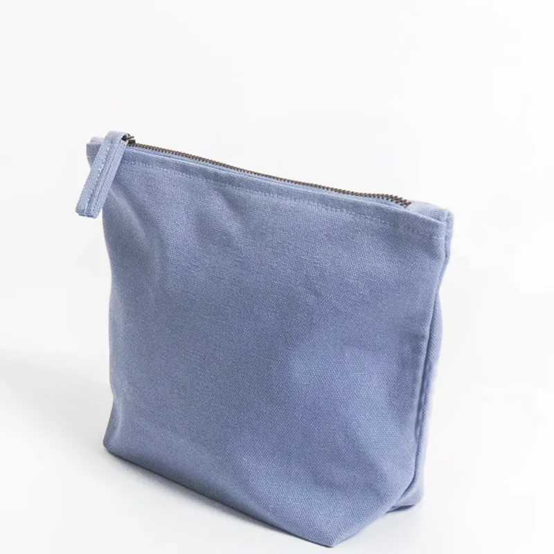 Durable Custom Cotton Makeup Pouch Zippered Cosmetic Bag Large Fashionable  Canvas Makeup Case for Men Women Practical