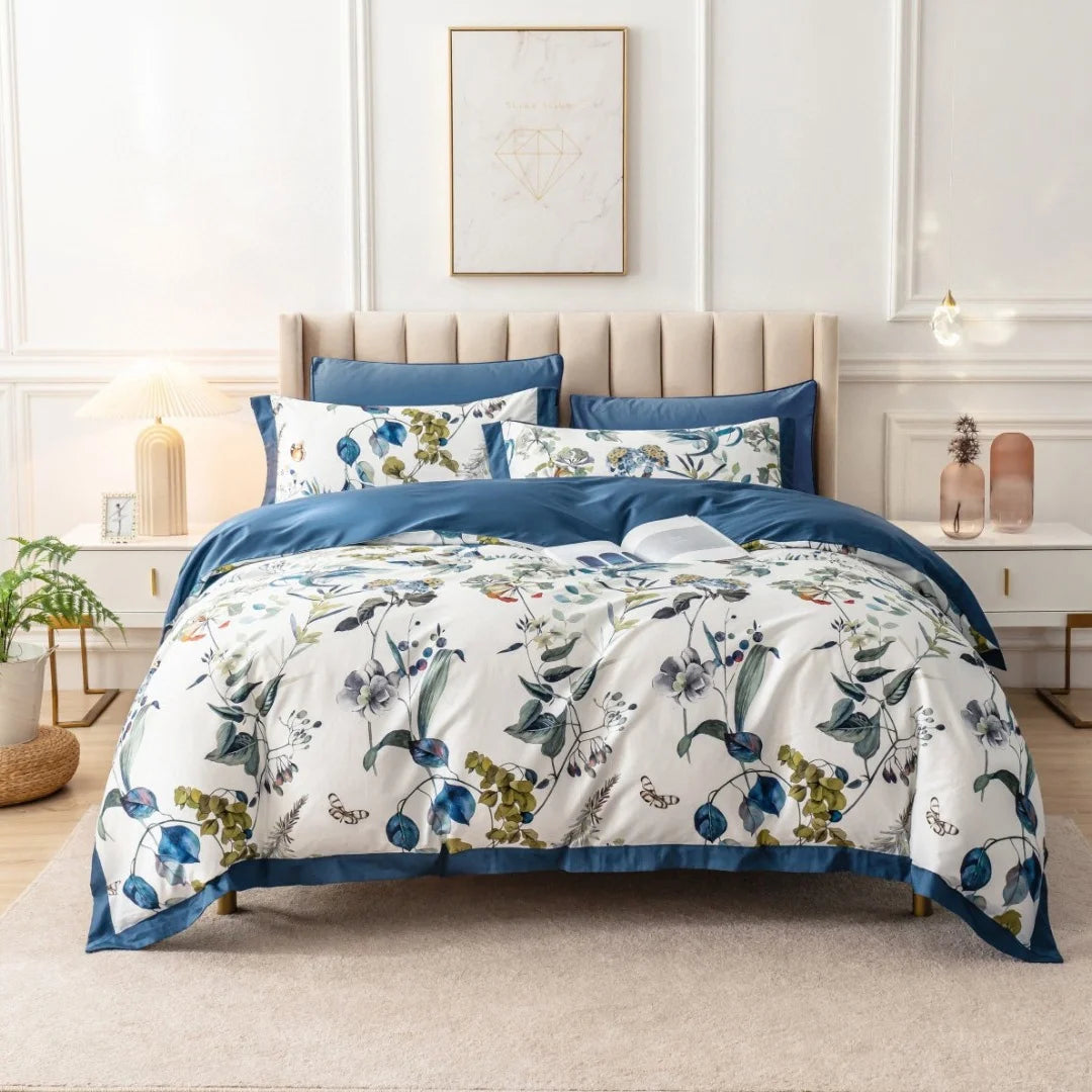 2025 New Wholesale Pastoral Style Digital Printed Flower Comforter 100% Pure Cotton Bedding Sets