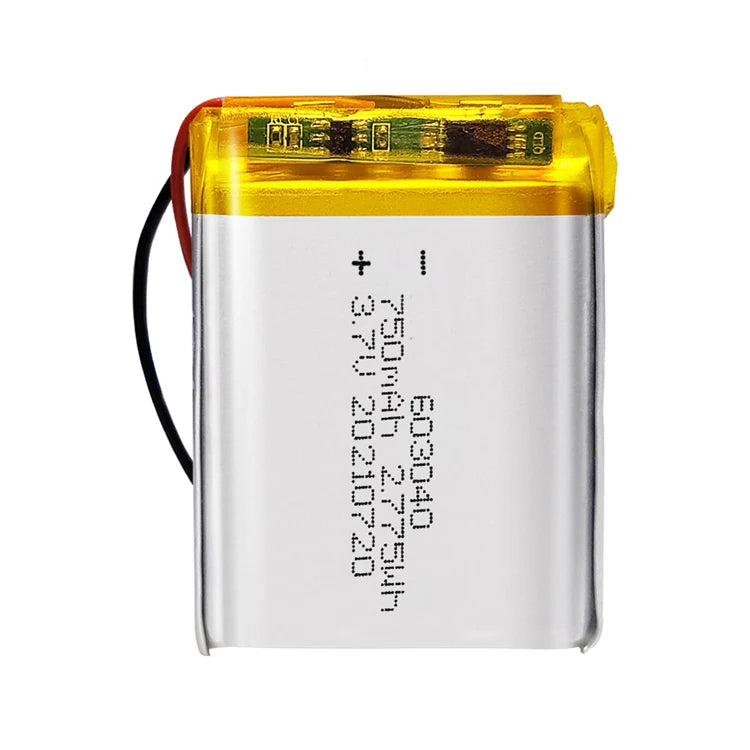 Customize Ion Lithium Batteries 3.7 V 603040 650mAh 750mAh 800mAh 850mAh 3.7V Rechargeable Lipo Battery for Mini Fans
