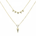 Wholesale Dainty 18K Gold Plated Jewelry 925 Sterling Silver Triangle Shape Double Layer Necklace for Women