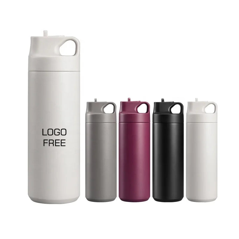 2024 Eco-Friendly Insulated Gym Sports Water Bottle Portable Travel Coffee Mug with Straw for Camping and Unisex Use