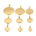 Stainless Steel Blank Cabochon Cameo Base Settings Tray Bezels Pendant Charms DIY Jewelry Accessories