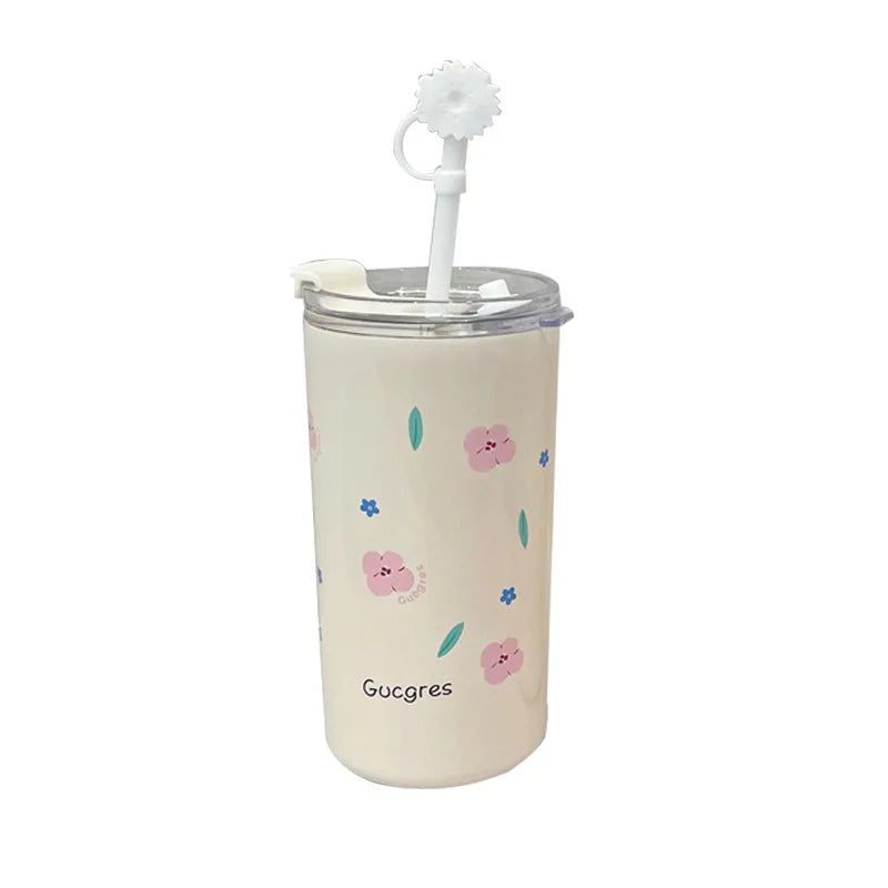 Madou Student INS Style Portable Coffee Bottle Outdoor Double Wall Stainless Steel Vacuum Thermos Cup
