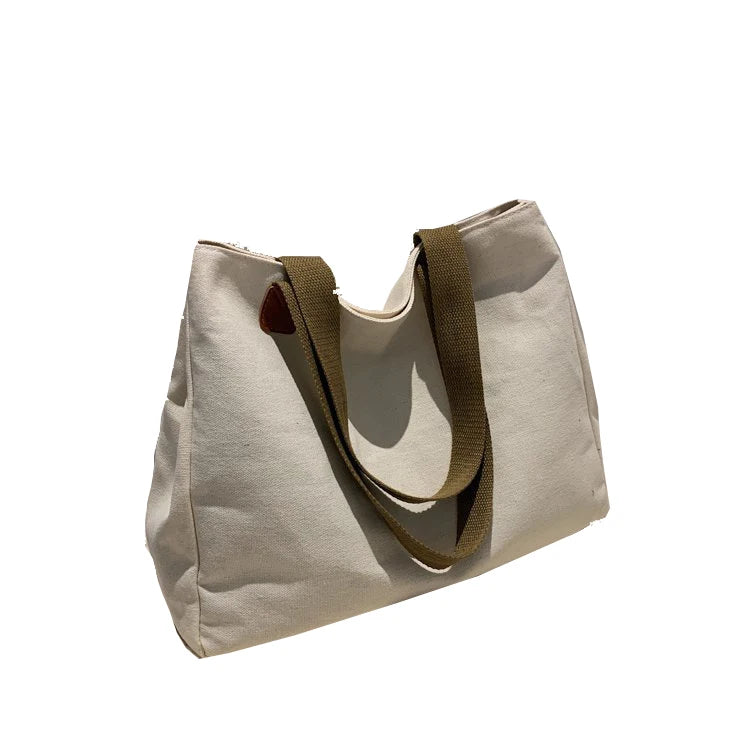 Large Capacity Eco-friendly Shoulder Shopping Bags Canvas Bag Versatile Women's Tote Bags