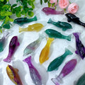 Wholesale Healing Stone Hand Crafts Crystal Quartz Fluorite Animal Carving Colorful Candy Fluorite Unicorn Statue for Sale