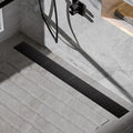 High Quality 60x8 CM Shower Drain 304 Stainless Steel Matte Black Floor Drain High Flow Rate Bathroom Linear Shower Floor Drain