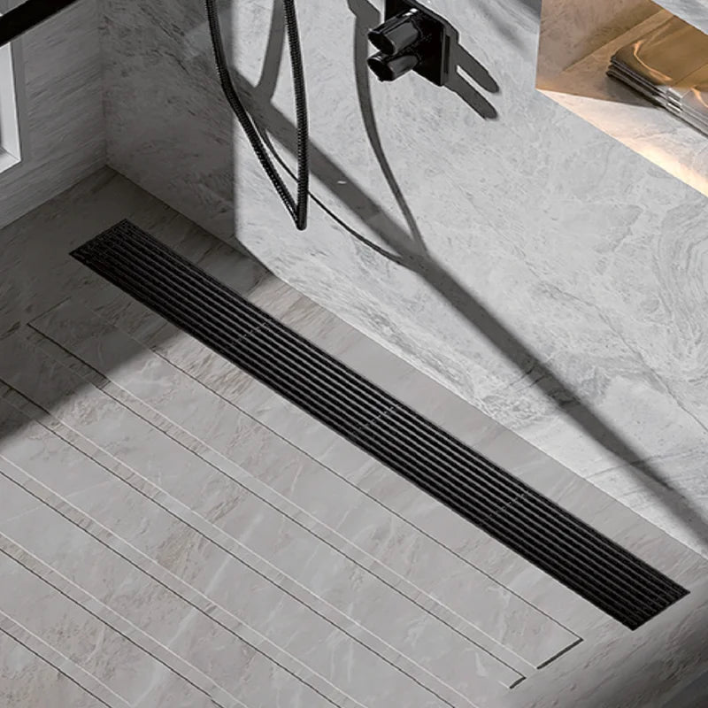 High Quality 60x8 CM Shower Drain 304 Stainless Steel Matte Black Floor Drain High Flow Rate Bathroom Linear Shower Floor Drain