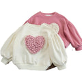 Girls' 2025 Autumn Sweatshirt New Version Three-dimensional love Loose Fashion Autumn and Winter Pullover Long-sleeved Top