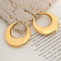 Luxury u shape big earrings chunky exaggerated earings gold plated stainless steel hoop earring