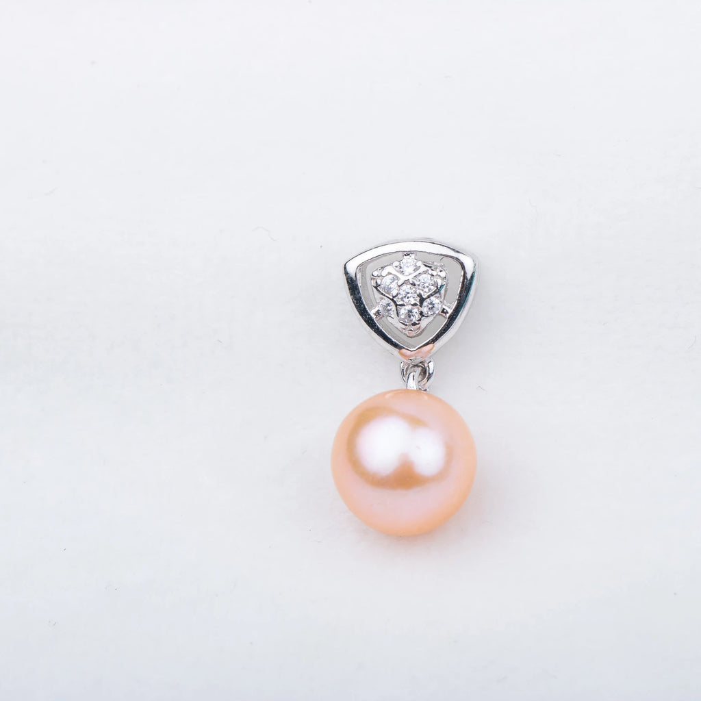 P010838 DIY 7-9mm Natural Freshwater Pearl Pendant Accessory 925 Sterling Silver Engagement Jewelry Necklace for Women