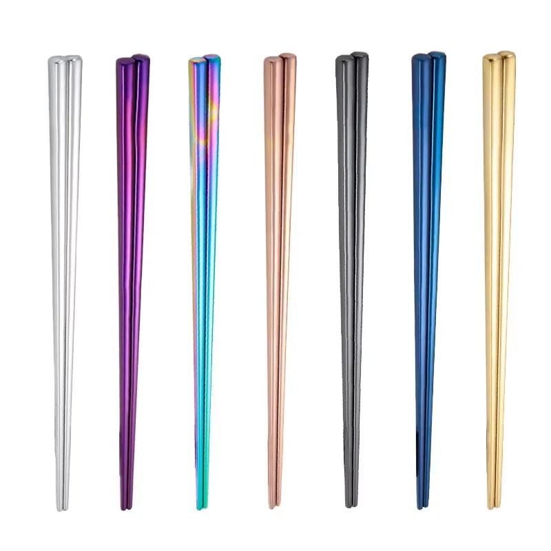 Reusable Chopsticks 304 Stainless Steel Chopsticks Dishwasher Safe Metal Korean Chopsticks for Wedding