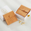 New Arrival Various Colors Jewelry Square Packaging Bag Custom Button Microfiber Suede Jewelry Pouches With Insert Pad