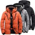 Men's Hooded Puffer Water Cotton Insulated Lightweight Windbreaker Quilted Reversible Front Logo Coat