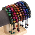 8mm Colorful Braided Macrame Gemstone Tiger Eye Bracelets