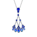 High Class Elegant Fashion Pear Shaped 925 Natural Zircon Amethyst Big Drop Necklace Pendant for Evening Dress