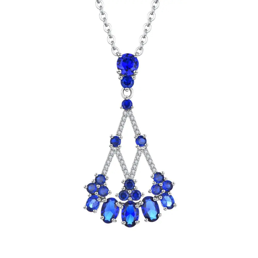 High Class Elegant Fashion Pear Shaped 925 Natural Zircon Amethyst Big Drop Necklace Pendant for Evening Dress
