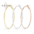 Ason Jewelry Big 18k Gold Plating Stainless Steel Large Hoop Earrings for Women Girls Dainty Hypoallergenic Rose Hoop Earrings