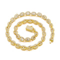 Hot Sale Hiphop Iced Fashion Alloy Crystal Jewelry Gemstone Pig Nose Necklace Bracelet Chain with Chain Necklace Set