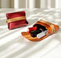 Mini Lipstick Case Portable Solid Leather Wallet Holder Plastic Spray Lip Stick Storage Bag Mini Pocket for Women's Handbag