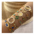 New Multi Design Adjustable 18k Gold Plated Anti Tarnish Stainless Steel Devils Eye Bracelets for Women Jewelry